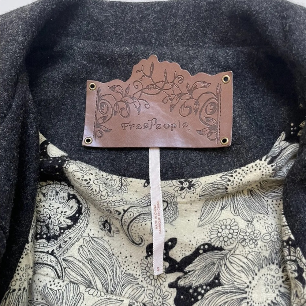 Free People Wool Coat Jacket Womens Sz Small Heather Gray Lined - Picture 9 of 9